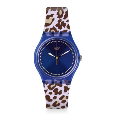 Swatch WILDCHIC GV130 – Αναλογικό Ρολόι Unisex με Μοτίβο Λεοπάρ και Λαμπερές Λεπτομέρειες